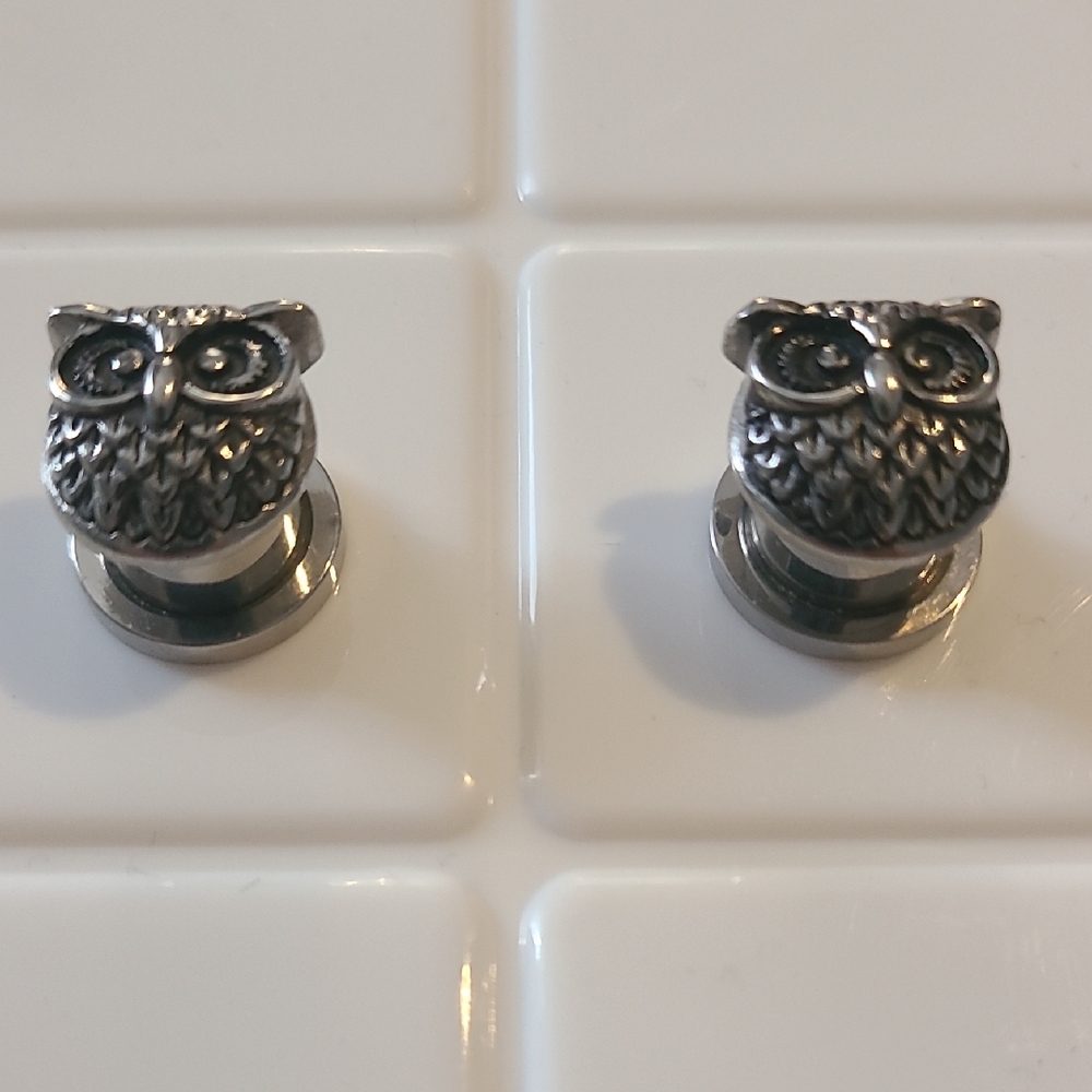 00g Silver Owl Gauges / Plugs Screw Fit